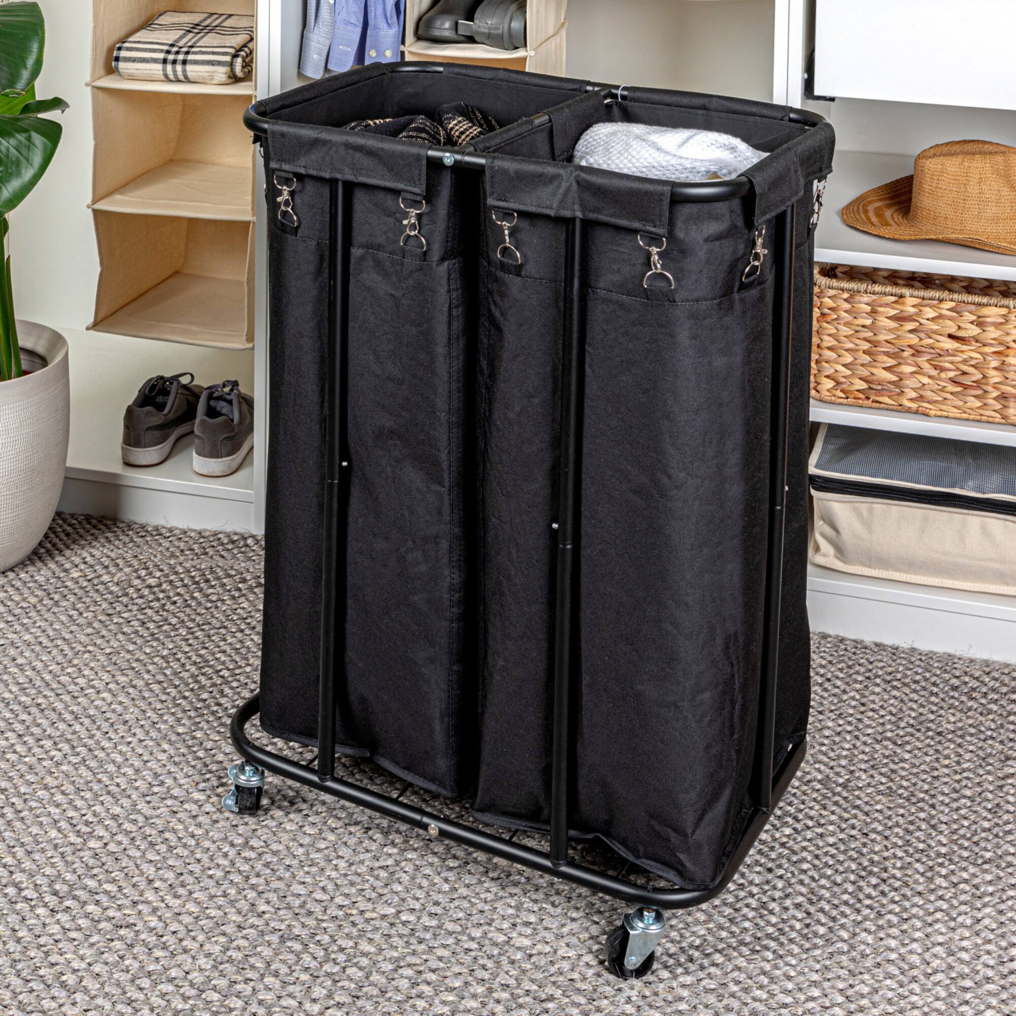Household Essentials 2-Bag Rolling Laundry Sorter